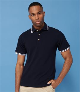 Henbury Contrast Double Tipped Pique Polo Shirt